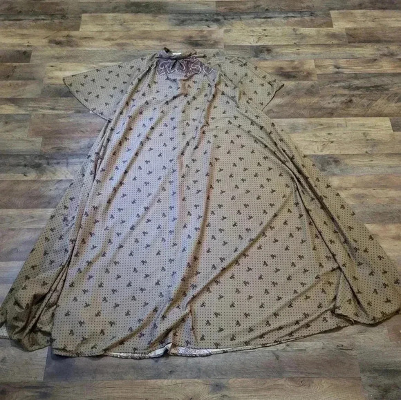 Vintage 1960's Mis Tique Of California Zip-Up Paisly Brown (Moo-Moo) Caftan - Picture 6 of 6